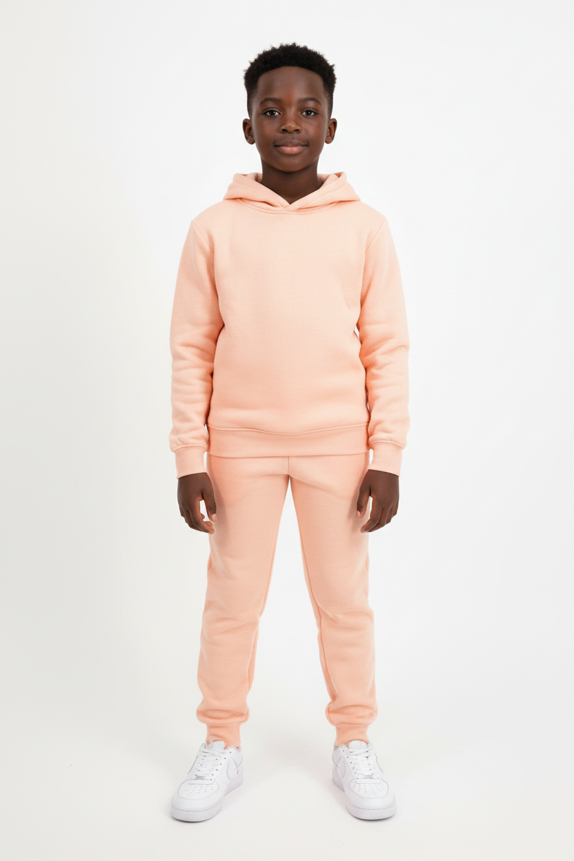Kids 10 OZ Peach Soft Fleece Sweatsuit