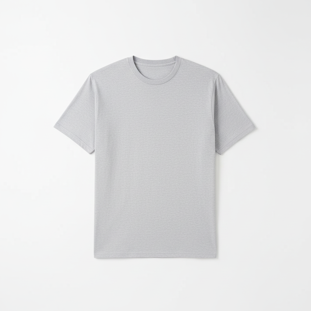 Gray Combed Cotton T-Shirt