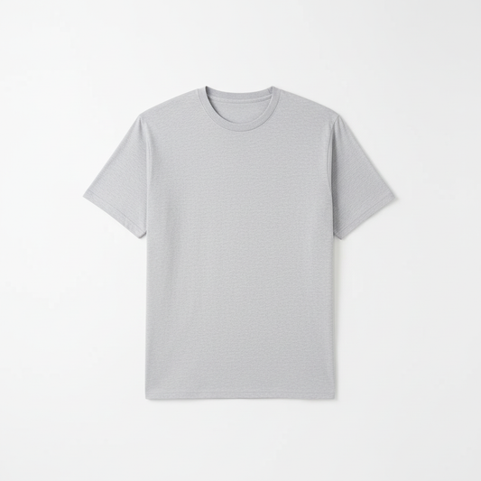 Gray Combed Cotton T-Shirt