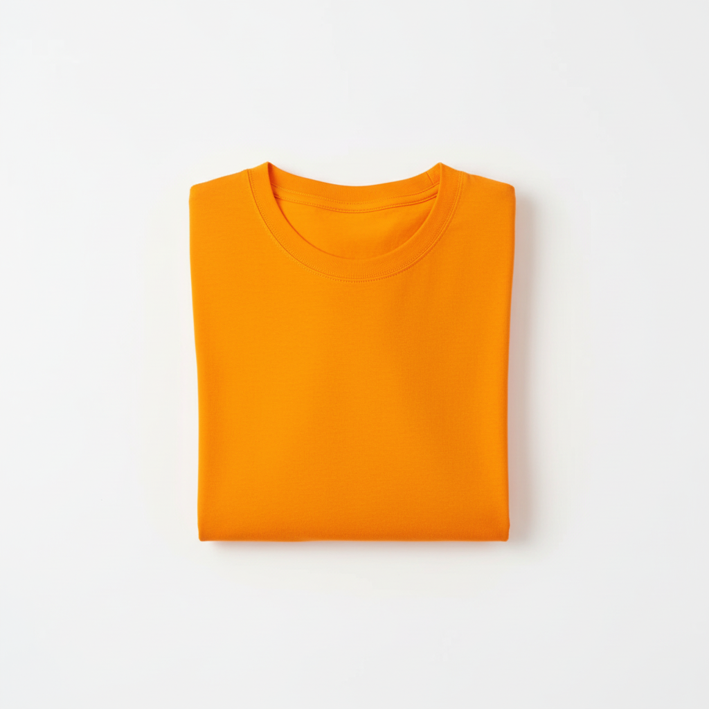 Orange Combed Cotton T-Shirt