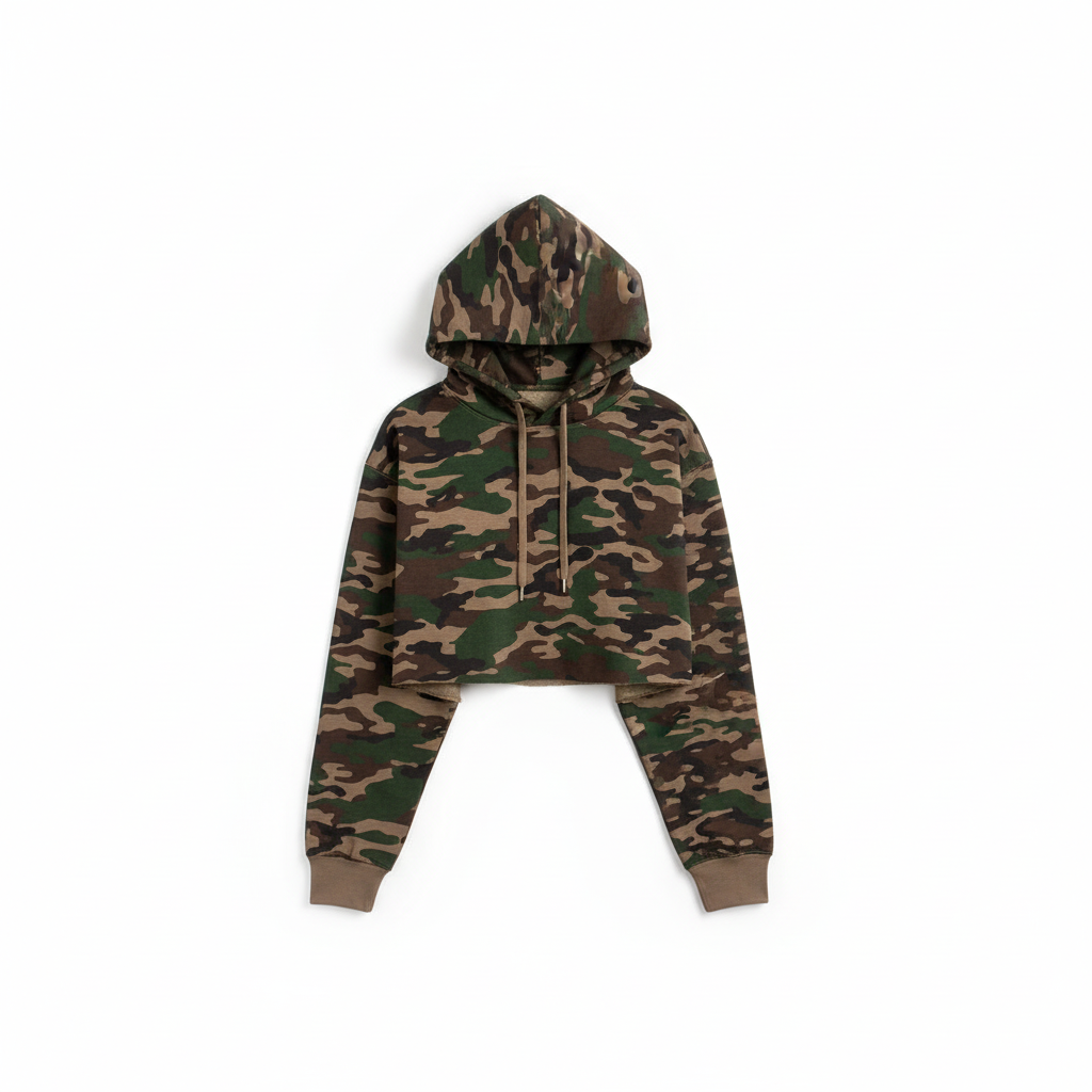 Camo Hooded Crop Top