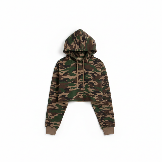 Camo Hooded Crop Top
