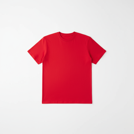 Red Combed Cotton T-Shirt