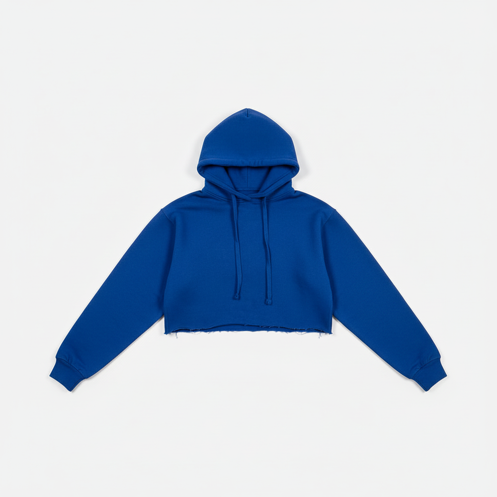 Royal Blue Hooded Crop Top