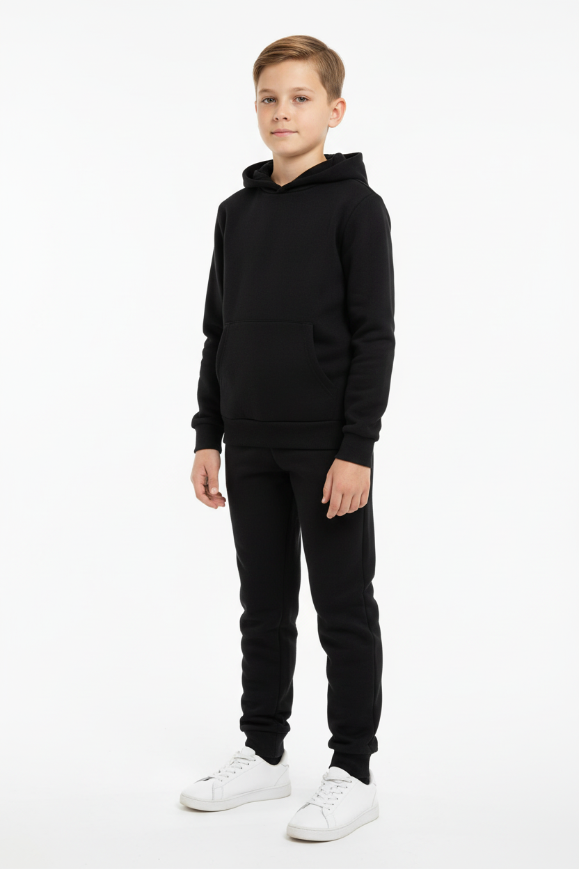 Kids 10 OZ Black Soft Fleece Sweatsuit