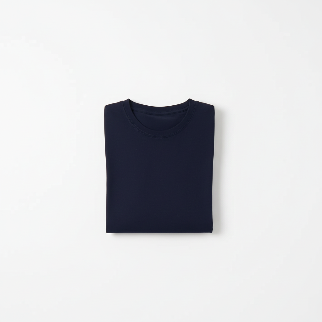 Navy Combed Cotton T-Shirt