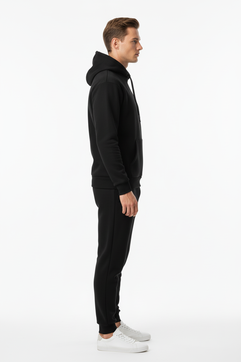 10 OZ Black Heavy Blend Fleece Sweatsuit