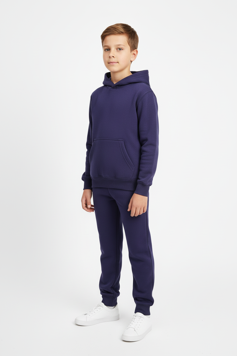 Kids 10 OZ Navy Blue Soft Fleece Sweatsuit