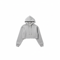 Gray Hooded Crop Top