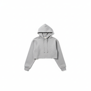 Gray Hooded Crop Top