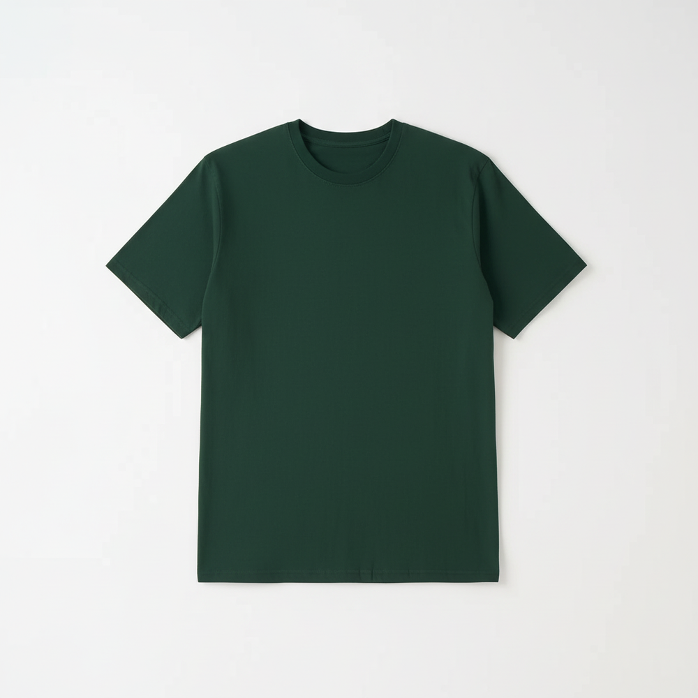Dark Green Combed Cotton T-Shirt