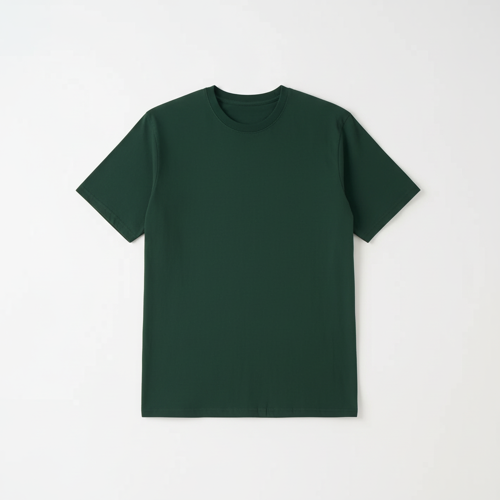 Dark Green Combed Cotton T-Shirt