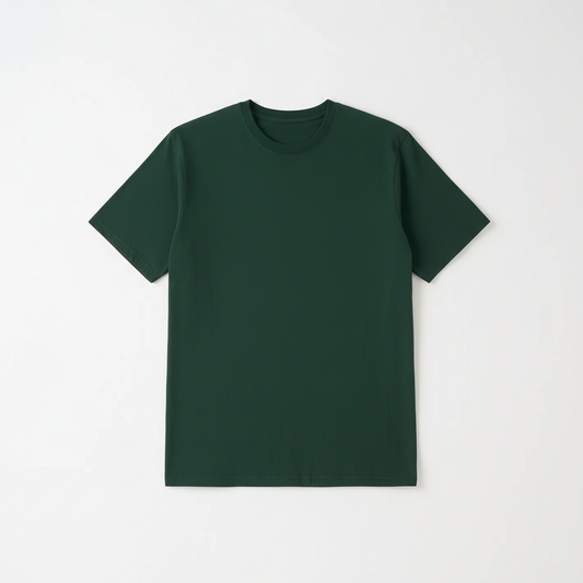 Dark Green Combed Cotton T-Shirt