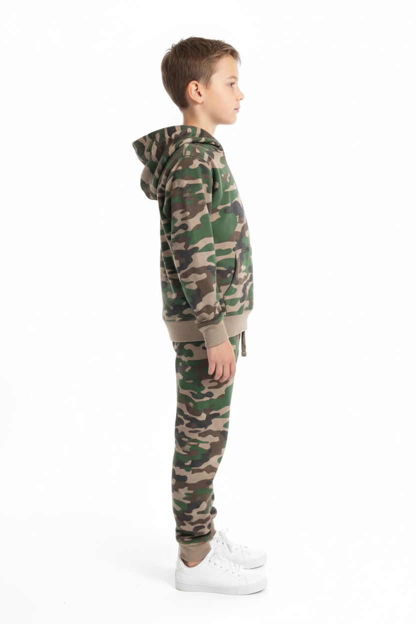 Kids 10 OZ Soft Camo Fleece Sweatsuit