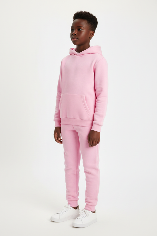 Kids 10 OZ Light Pink Soft Fleece Sweatsuit