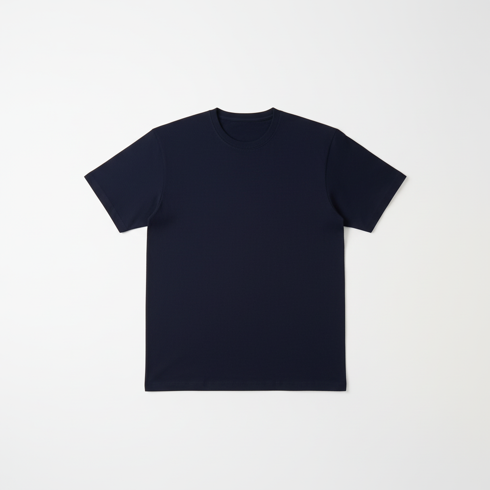Navy Combed Cotton T-Shirt