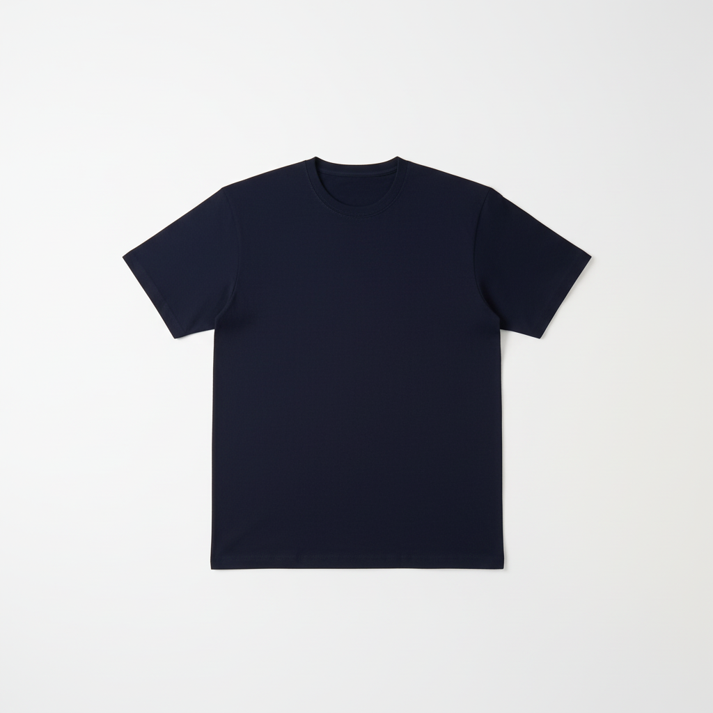 Navy Combed Cotton T-Shirt