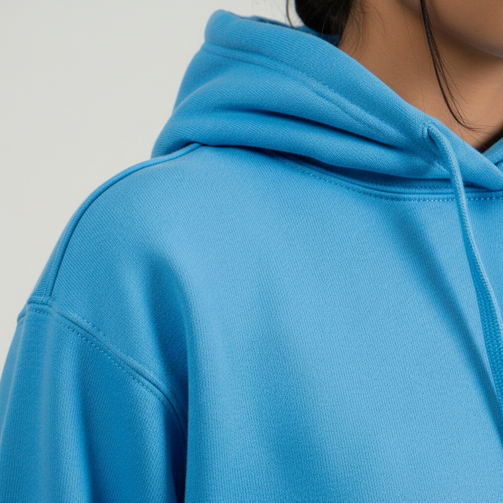 Sky Blue Hooded Crop Top