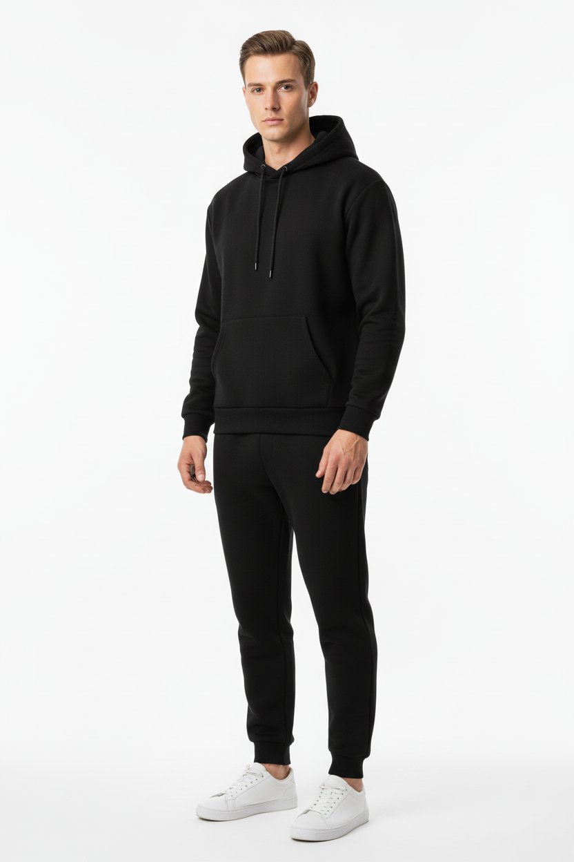 10 OZ Blank Black Heavyweight Sweatsuit