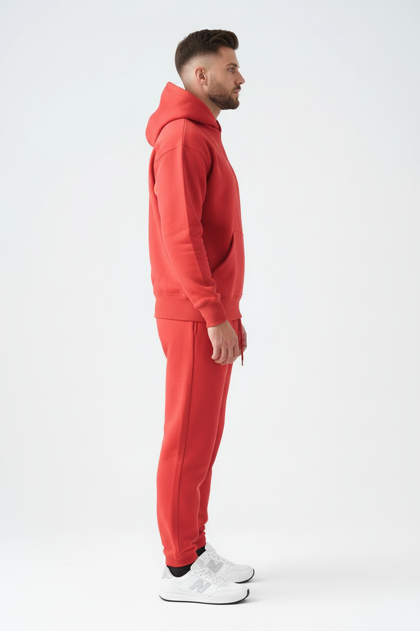 14 OZ Red Heavyweight Fleece Sweatsuit