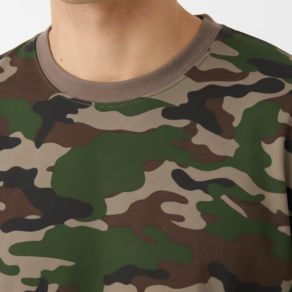 Camo Combed Cotton T-Shirt