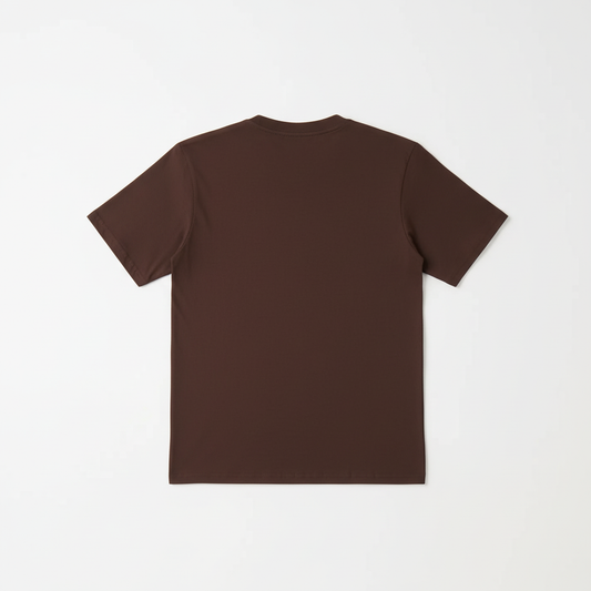 Brown Combed Cotton T-Shirt