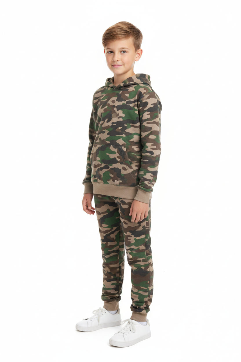 Kids 10 OZ Soft Camo Fleece Sweatsuit