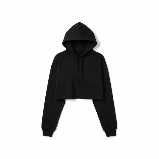Black Hooded Crop Top