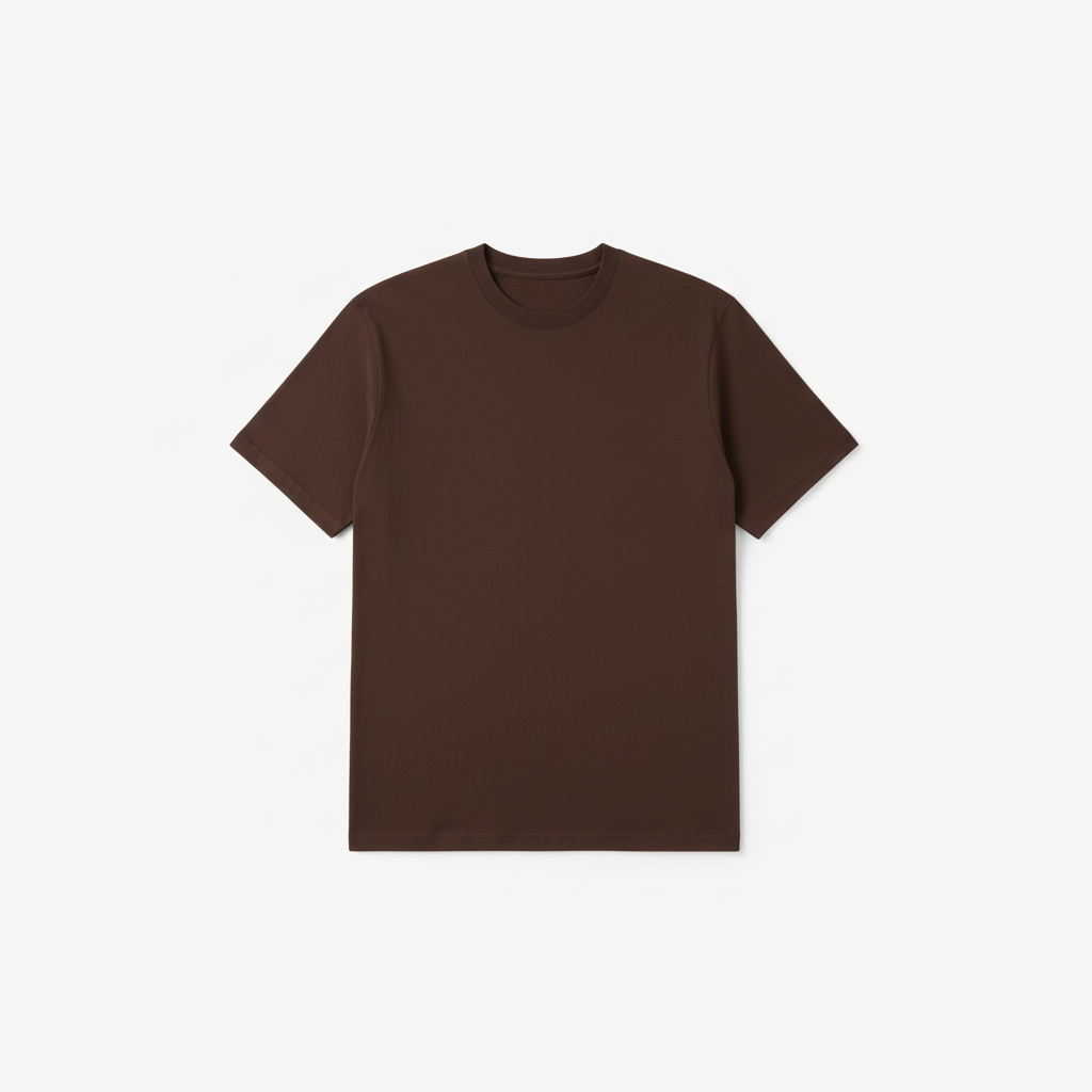 Brown Combed Cotton T-Shirt