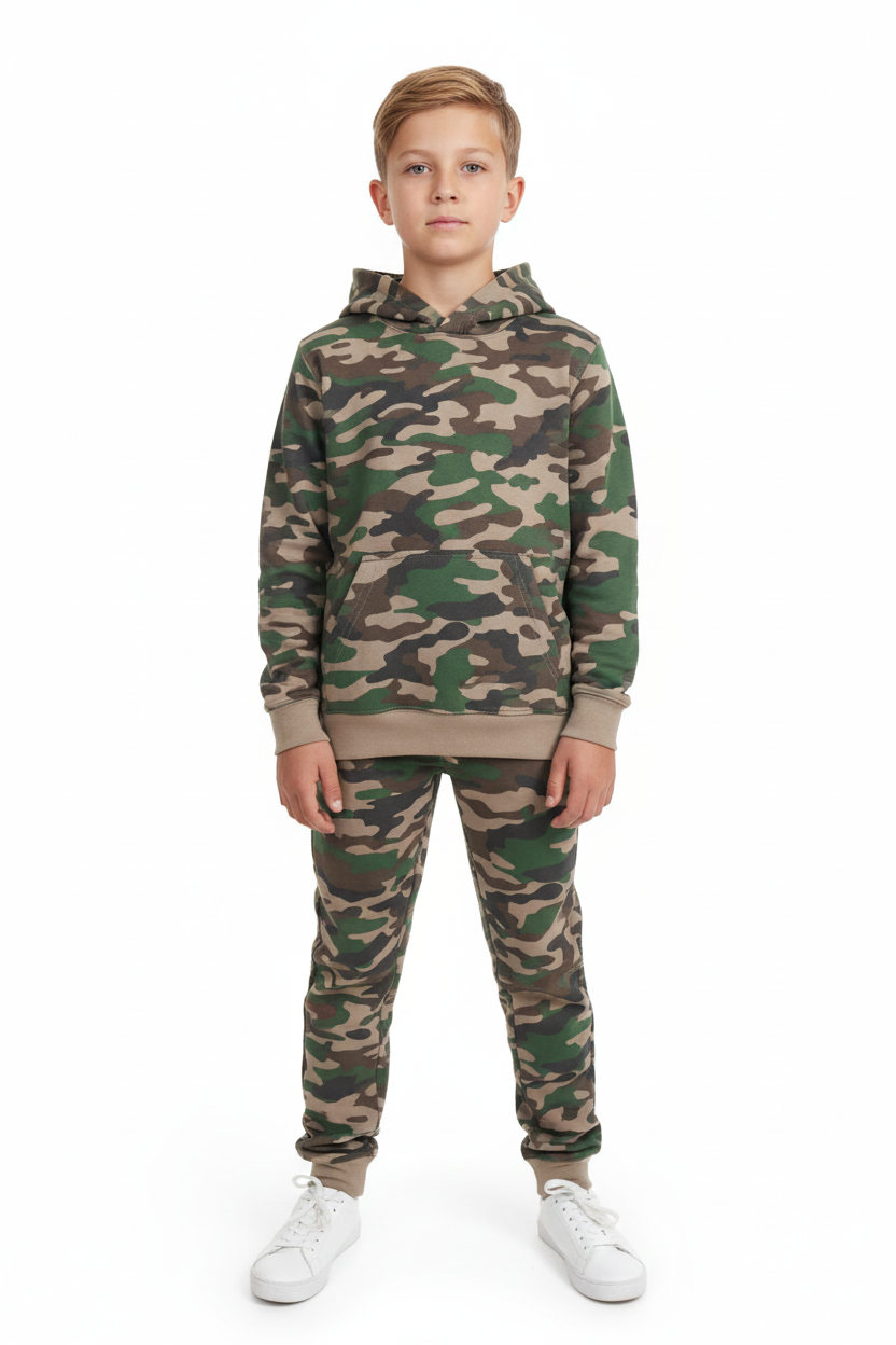 Kids 10 OZ Soft Camo Fleece Sweatsuit