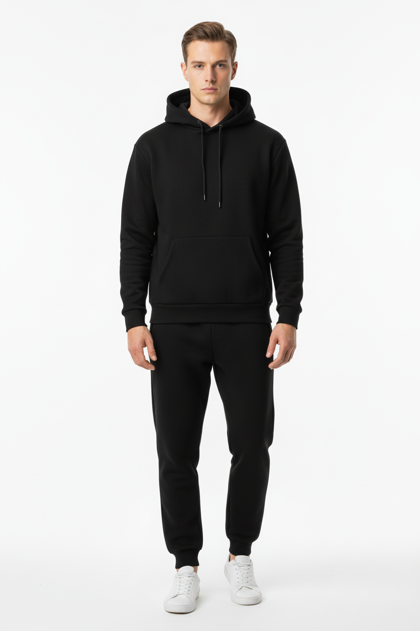 10 OZ Black Heavy Blend Fleece Sweatsuit