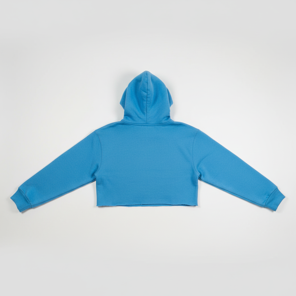 Sky Blue Hooded Crop Top