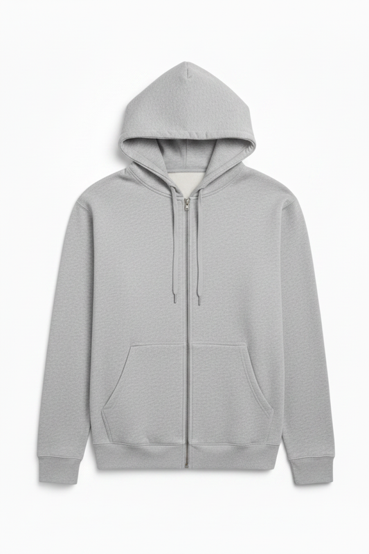 Light Heather Gray Zip-Up — Exact Color