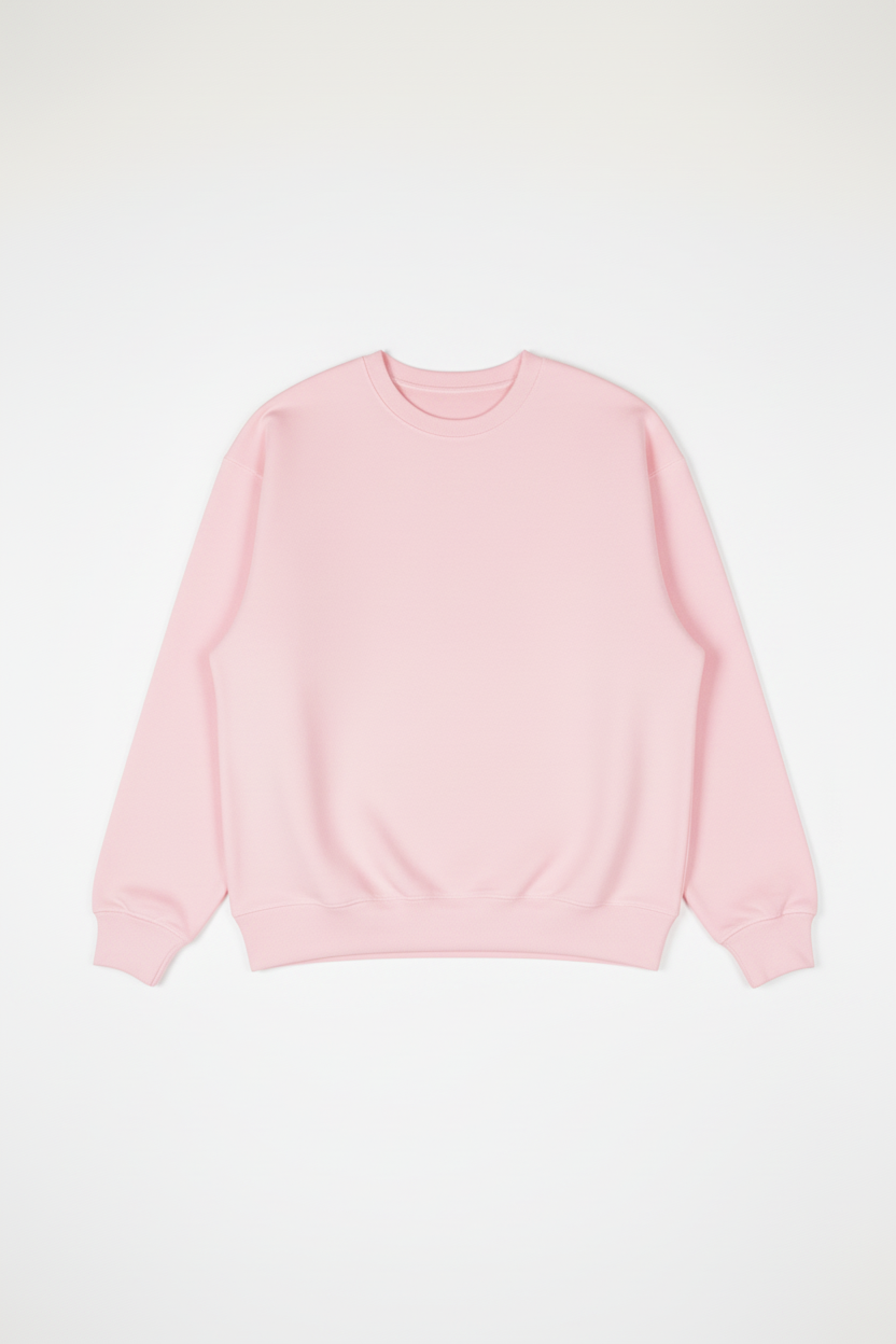 Light Pink Crew Neck Flat Lay - Product Card Format