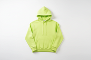 Lime Green 10 OZ Hoodie Luxury Flat Lay Front View