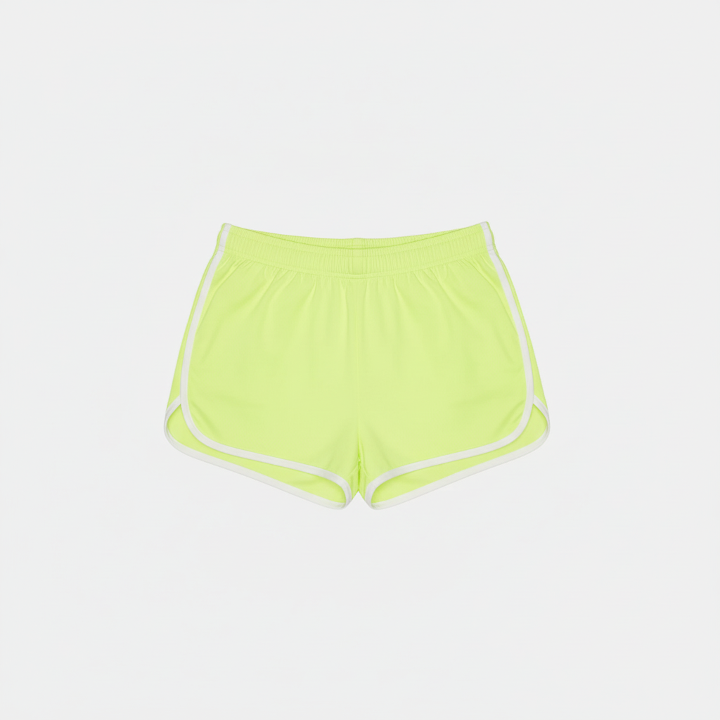 Lime Track Short Flat Lay