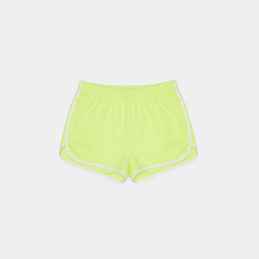 Lime Track Short Flat Lay
