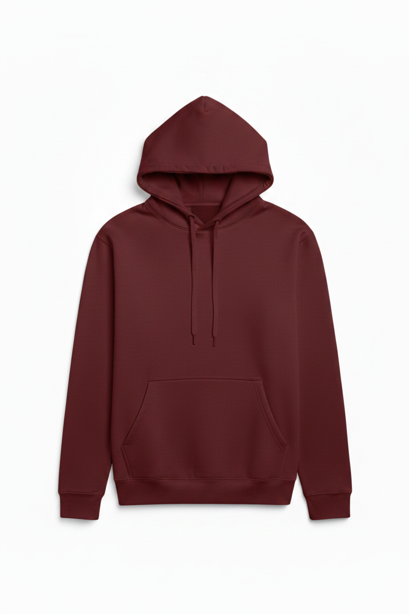 Maroon Hoodie — Sky Blue Layout Match