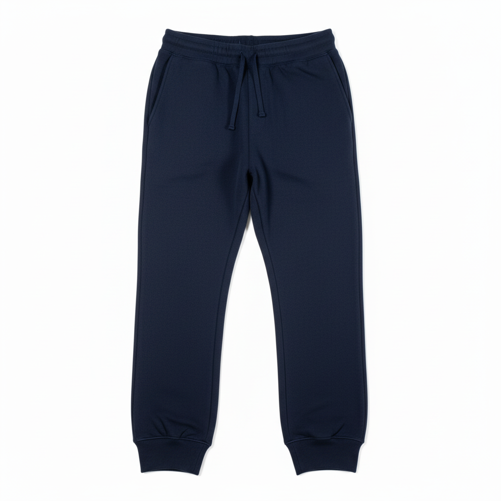 Navy Blue Heavy Blend Fleece Sweatpants Flat Lay - Correct Style
