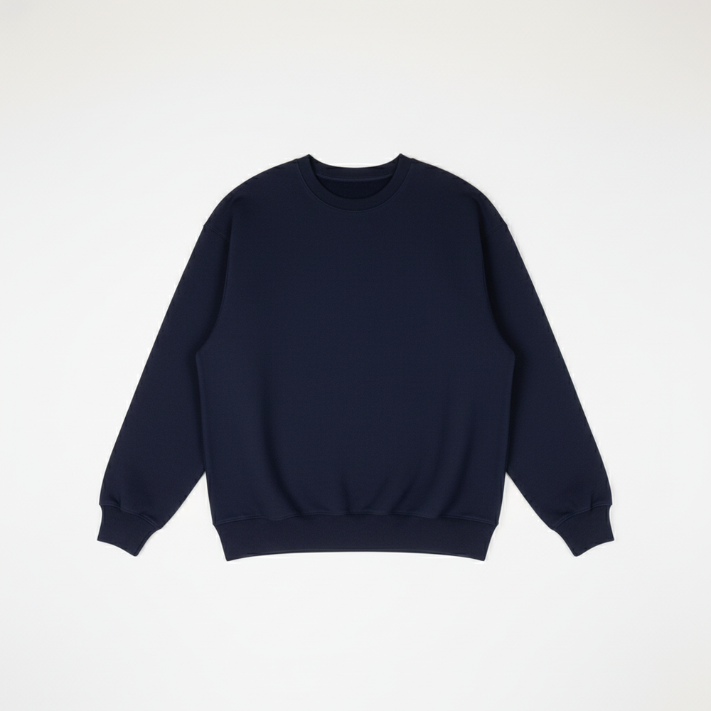 Navy Heavy Blend Fleece Crew Neck Flat Lay