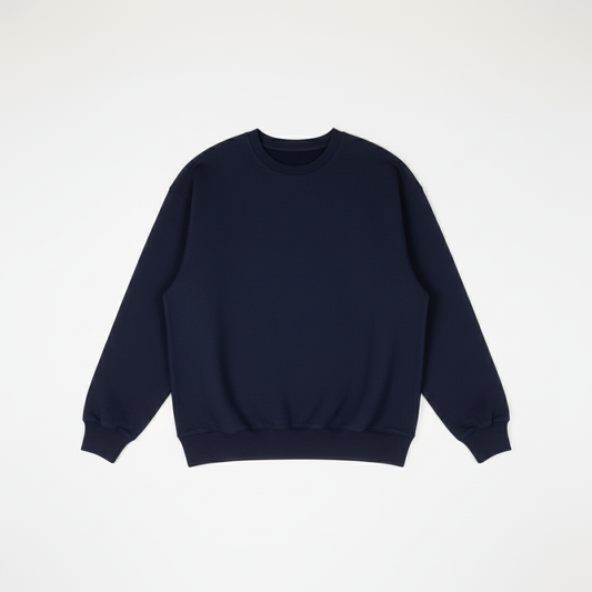 Navy Heavy Blend Fleece Crew Neck Flat Lay
