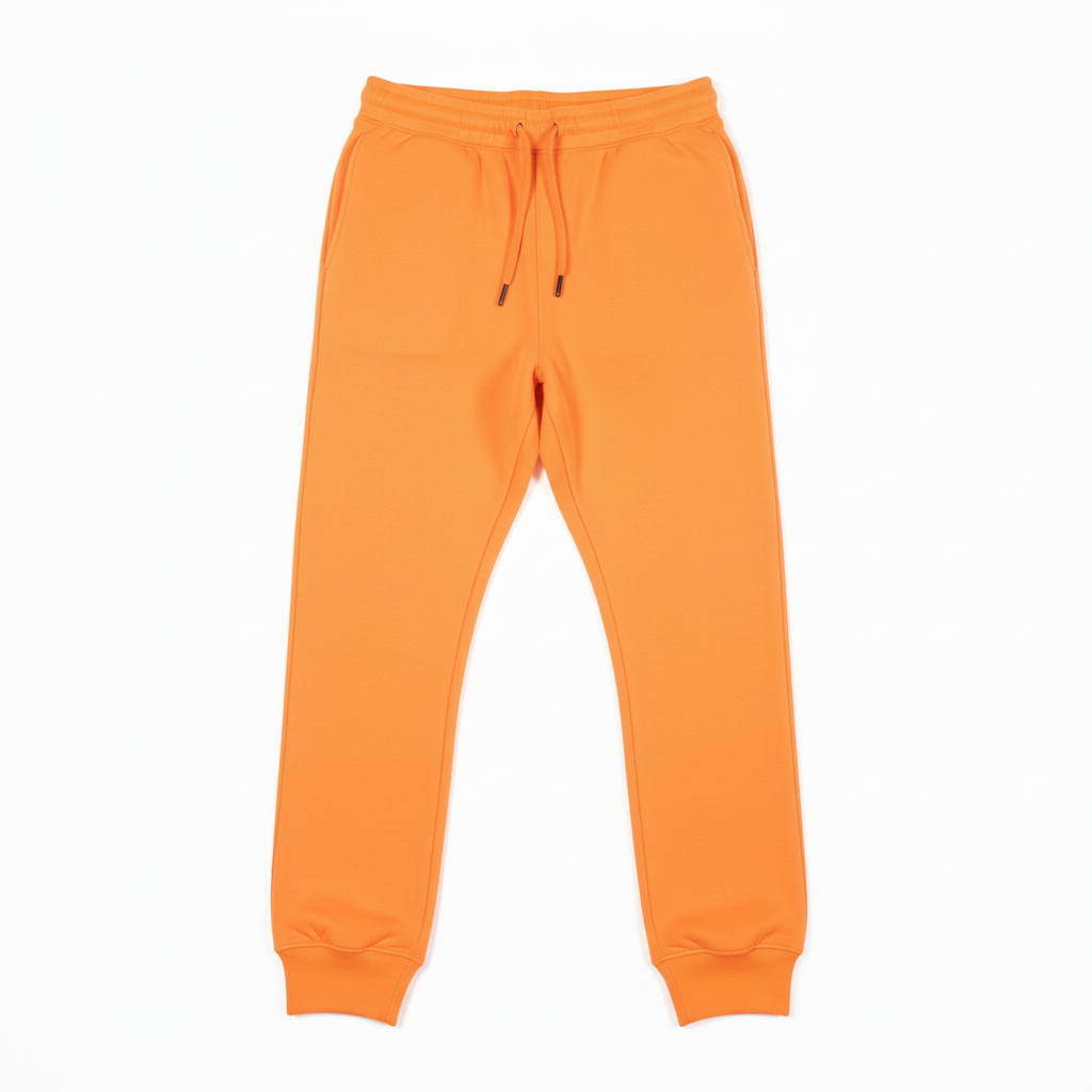 Neon Orange Heavy Blend Fleece Sweatpants Flat Lay