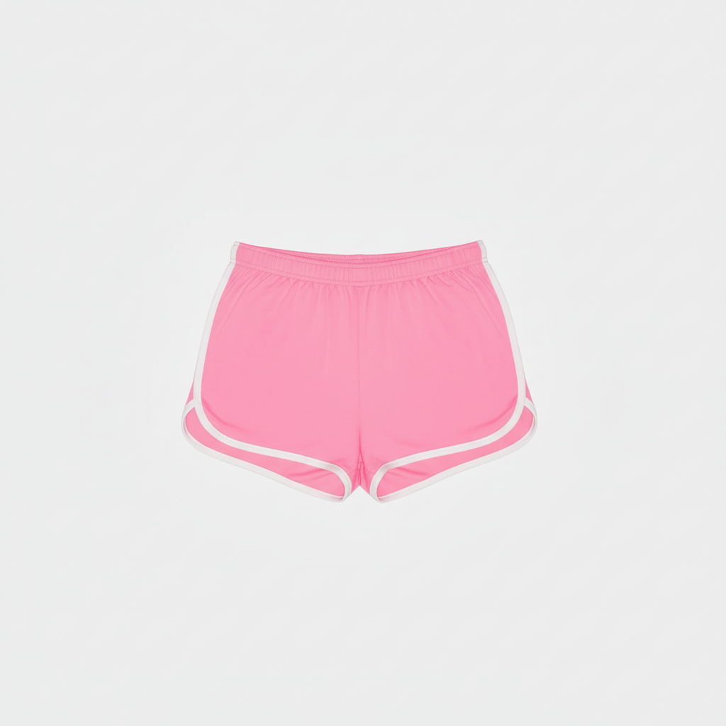 Neon Pink Track Short Flat Lay
