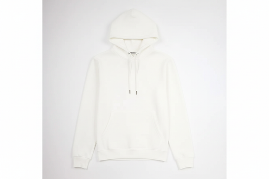 Off-White 12 OZ Tight Fleece Hoodie Luxury Flat Lay Front View - Metal Tips