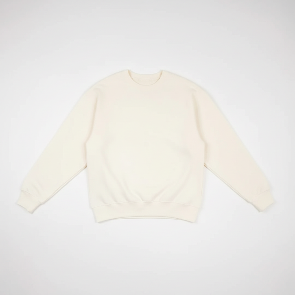 Off-White Heavy Blend Fleece Crew Neck Flat Lay