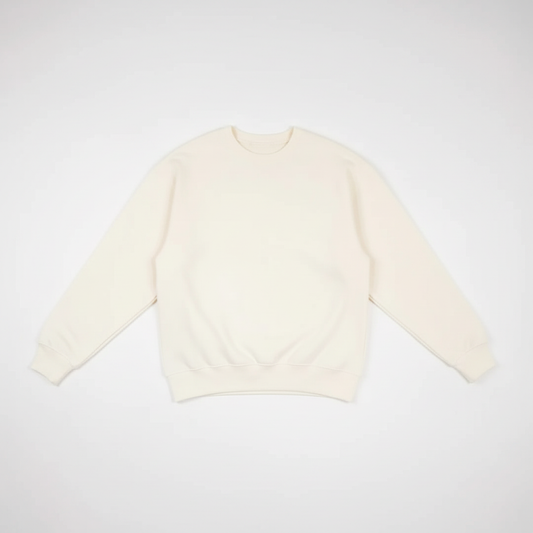Off-White Heavy Blend Fleece Crew Neck Flat Lay
