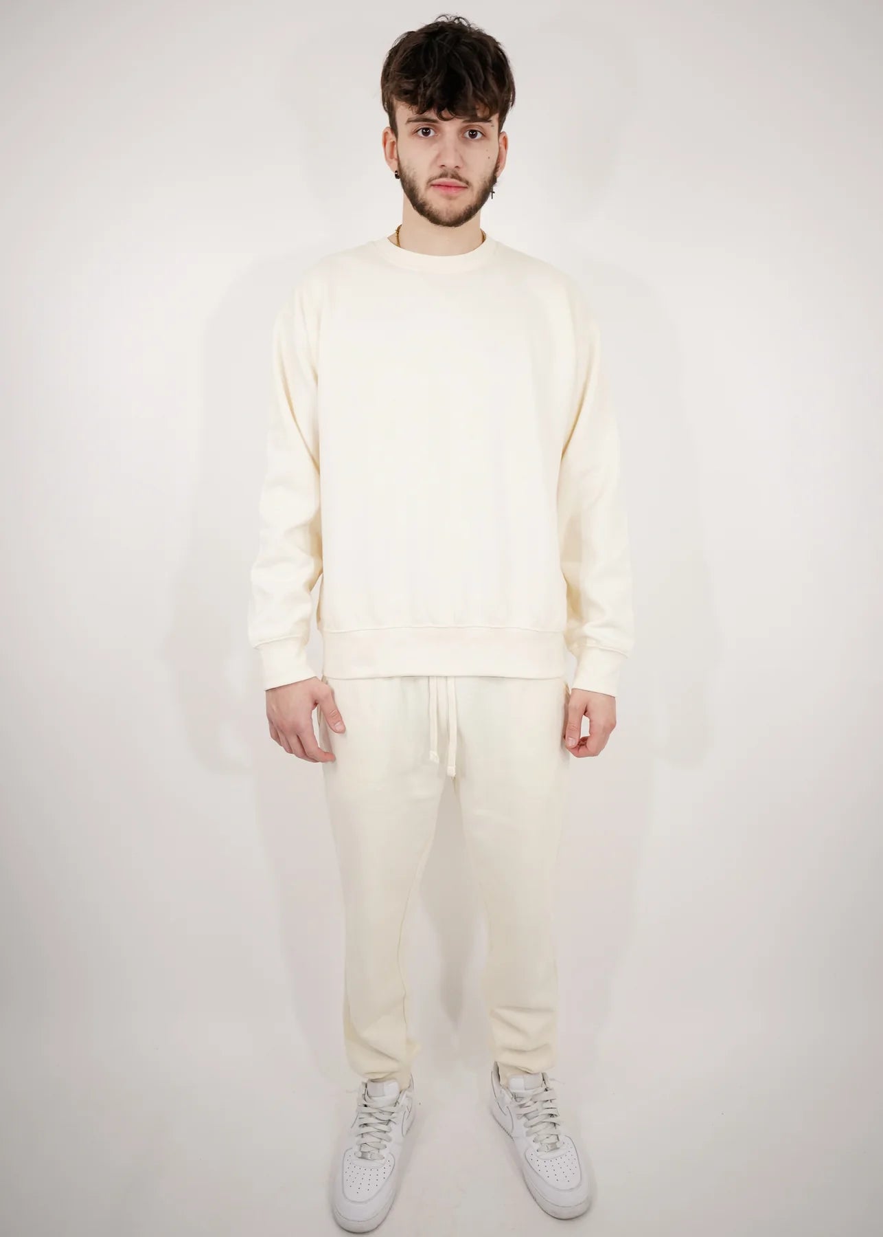 Off White Heavy Blend Fleece Crew Neck SweatSuit BLANK KINGDOM off-white-heavy-blend-fleece-crew-neck-sweatsuit-blank-kingdom