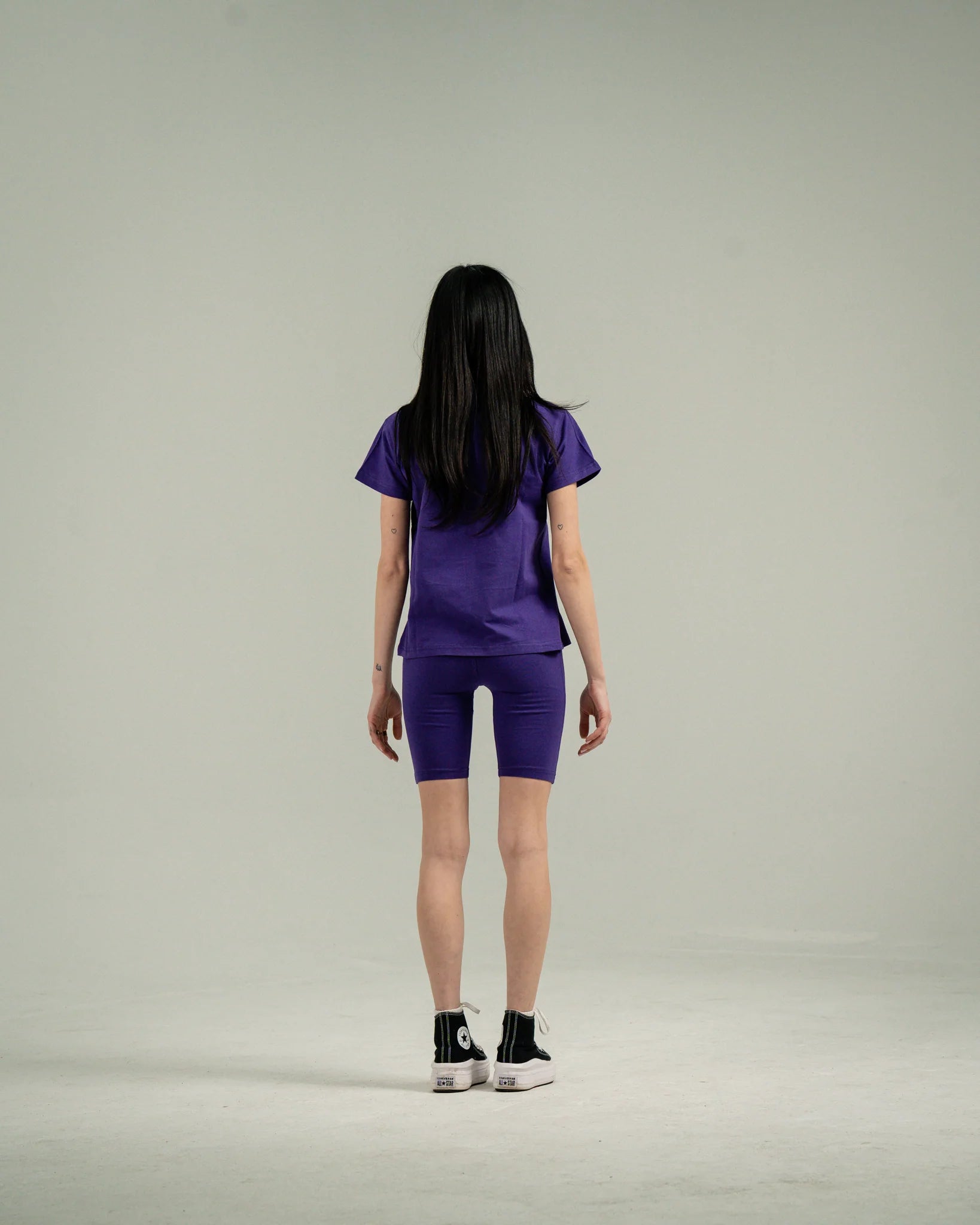 Purple Biker Short Set