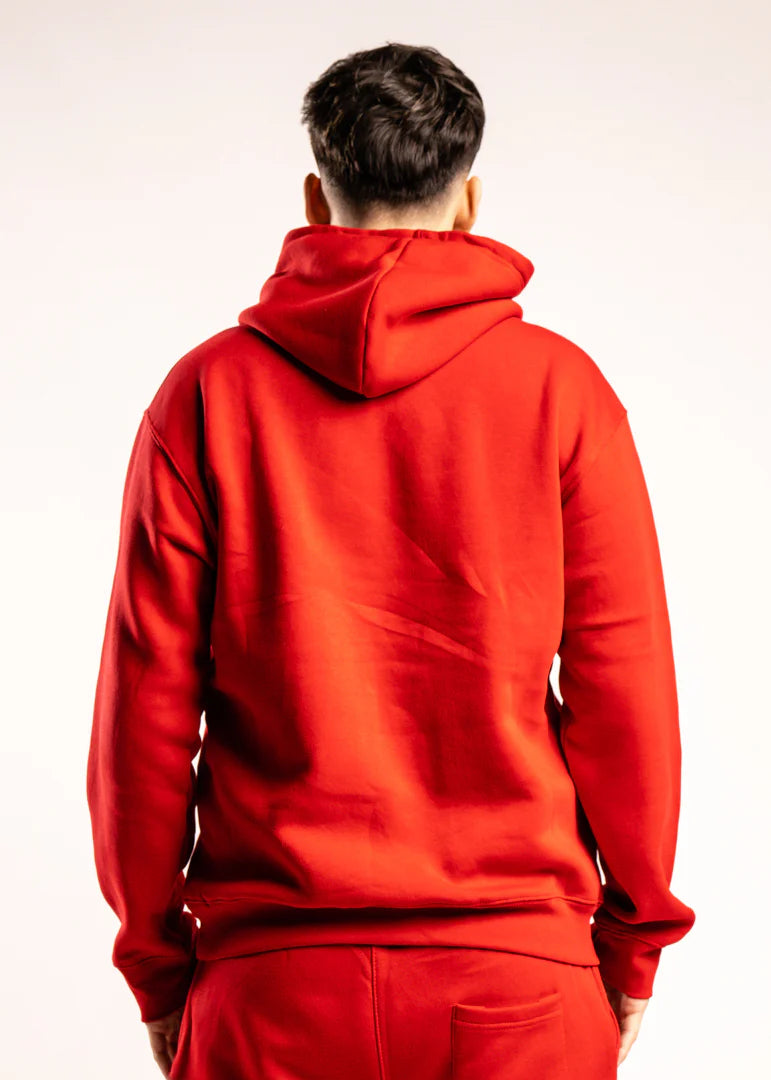 Red Heavy Blend Fleece Hooded Sweatshirt