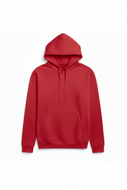 Red Tight Fleece Hoodie — Sky Blue Layout Match
